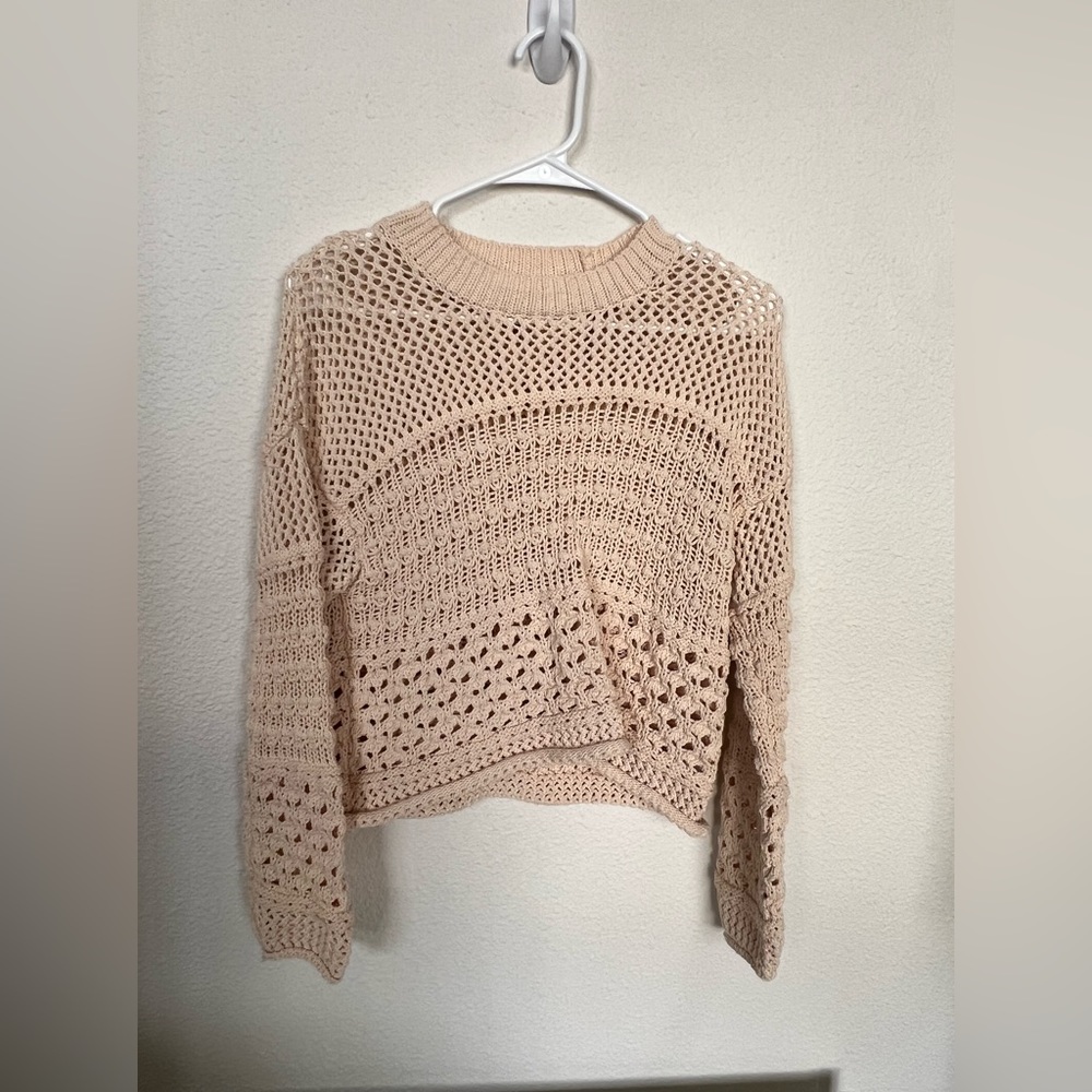 Crochet Crop Sweater NWOT